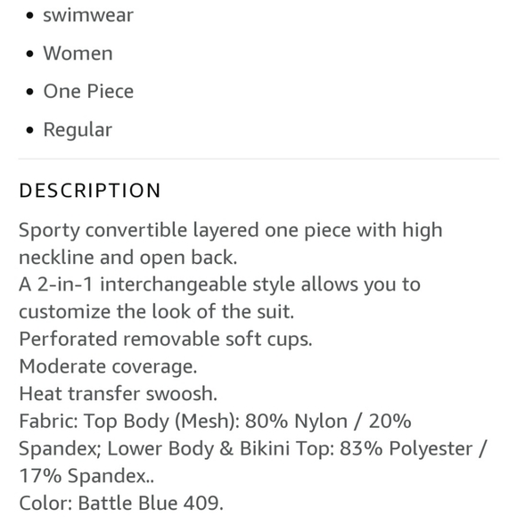 Nike layered one piece swimsuit - Picture 8 of 8